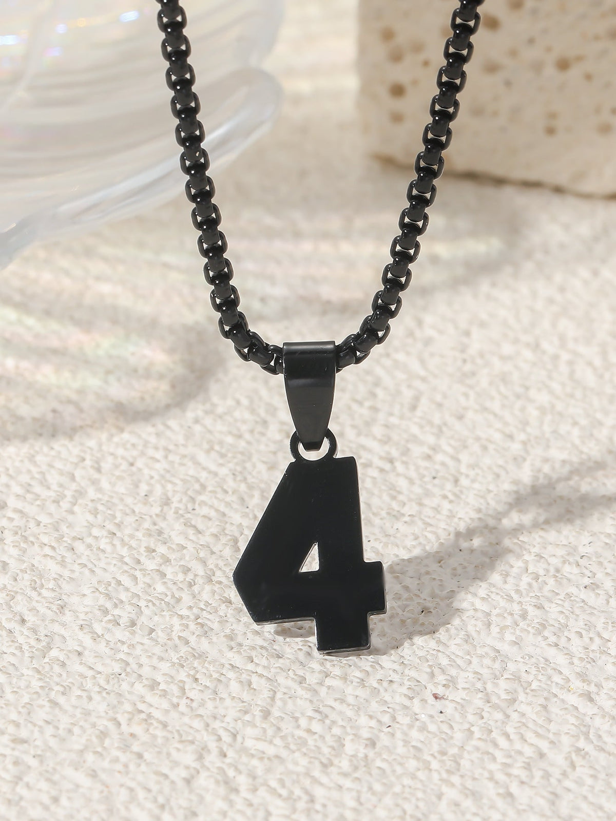 Fashion Stainless Steel Double-sided Digital Male Female Personality Hip Hop Necklaces