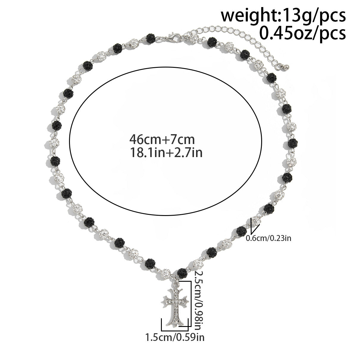 Men's Hop Niche Rhinestone Ball Stitching Clavicle Necklaces