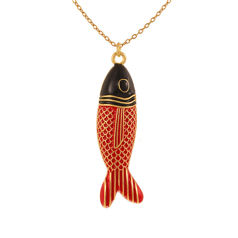 Fashion Bohemian Personalized Fish Winter Red Necklace