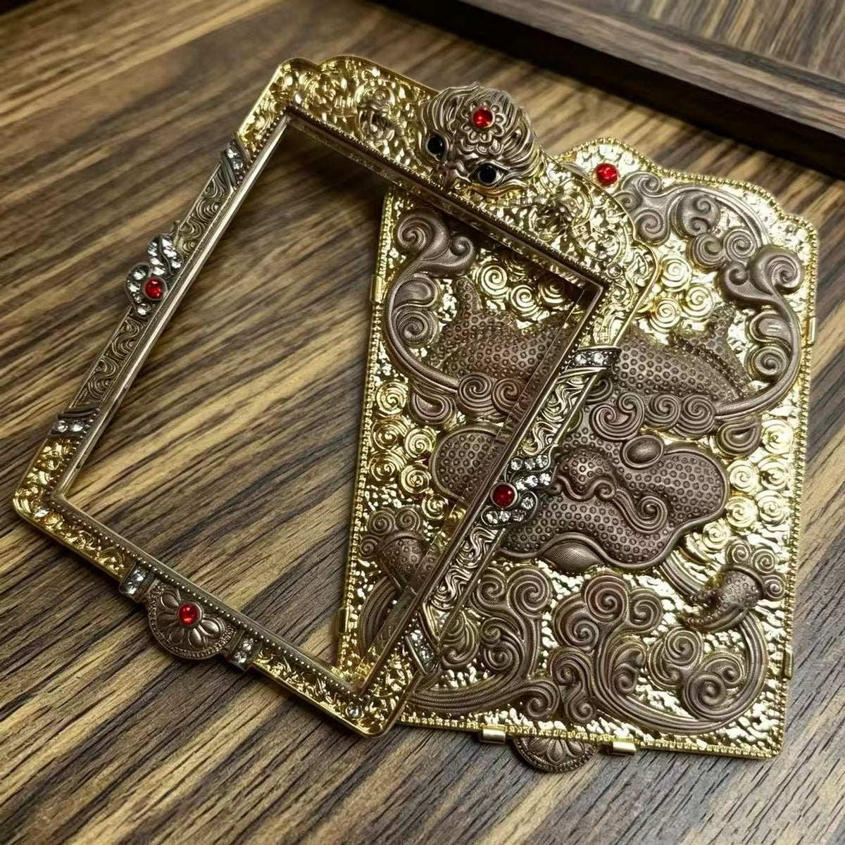 Statue Of The Buddha Bird Two-color Spot Drill Mirror Pendants