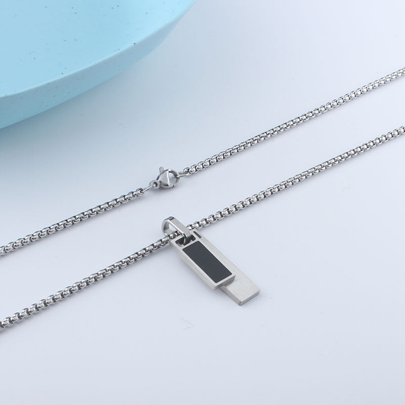 Men's & Women's Steel No Fading Double Street Stainless Simple Sweater Pendants