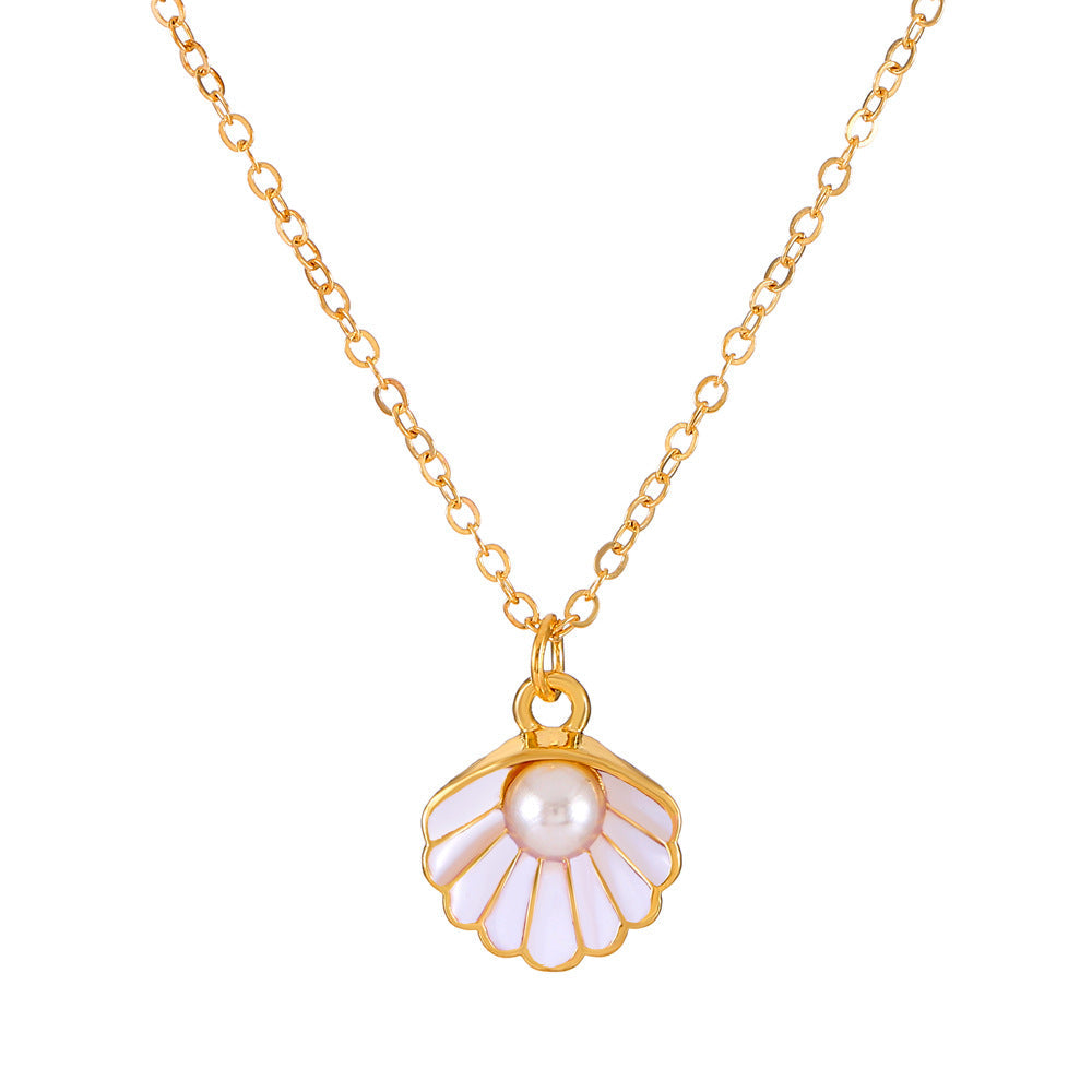 Shell Of Affordable Luxury Fashion Temperament Color Clavicle Chain Jewelry Set