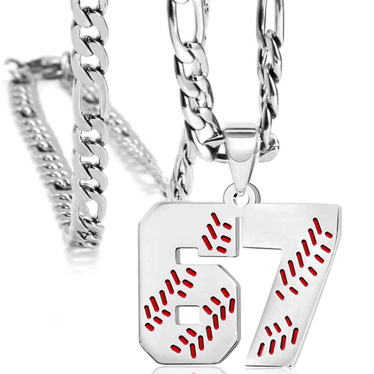 Baseball Football Rugby Stainless Steel Titanium Arabic Numerals Pendants