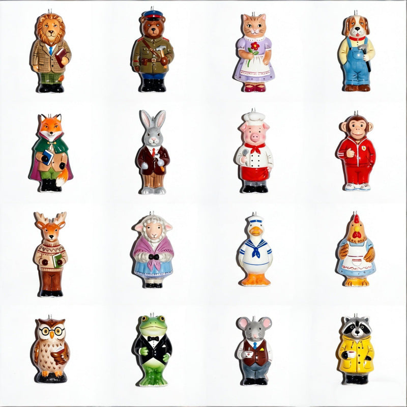 Cartoon Little Animal Piggy Chef Lion Teacher Pendant
