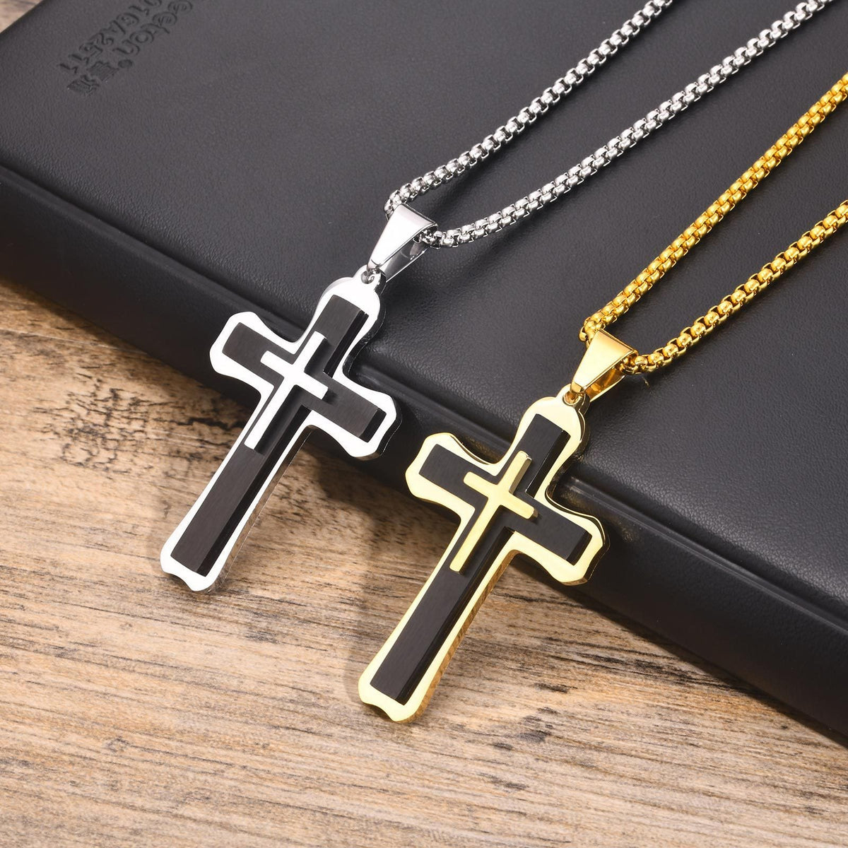 Durable Charming Men's Cross Stainless Steel Pendant