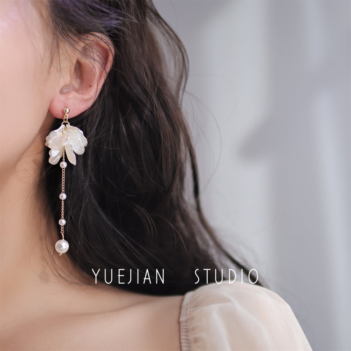 Women's Shell Imitation Pearl Tassel Trendy Cold For Simple Stud Earrings