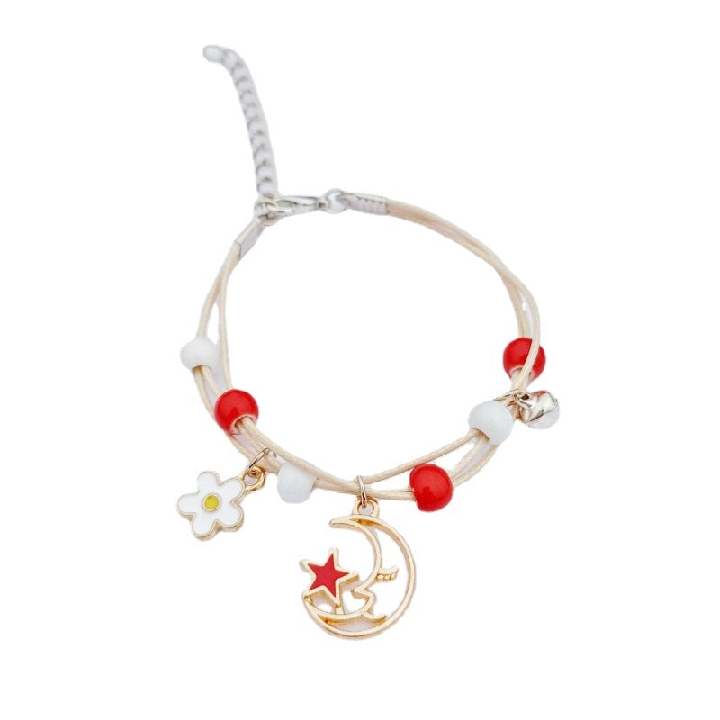 Children's Star Moon Woven Female Girlfriends Cute Couple Bracelet