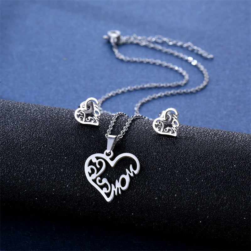 Women's Stainless Steel Suite Fashion Geometry Pattern Animal Love Jewelry Set