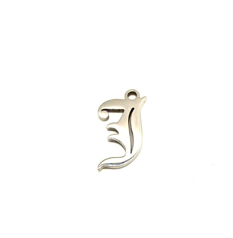 Titanium Steel Retro Alphabet Outer Hole Round Artistic Pendant