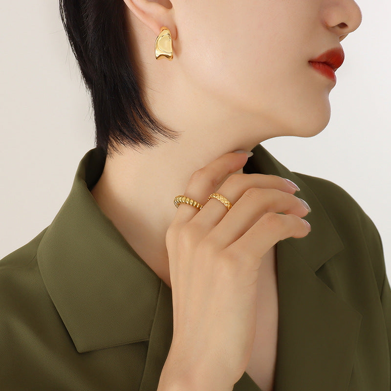 Fashion Irregular Dignified Sense Of Design Titanium Earrings