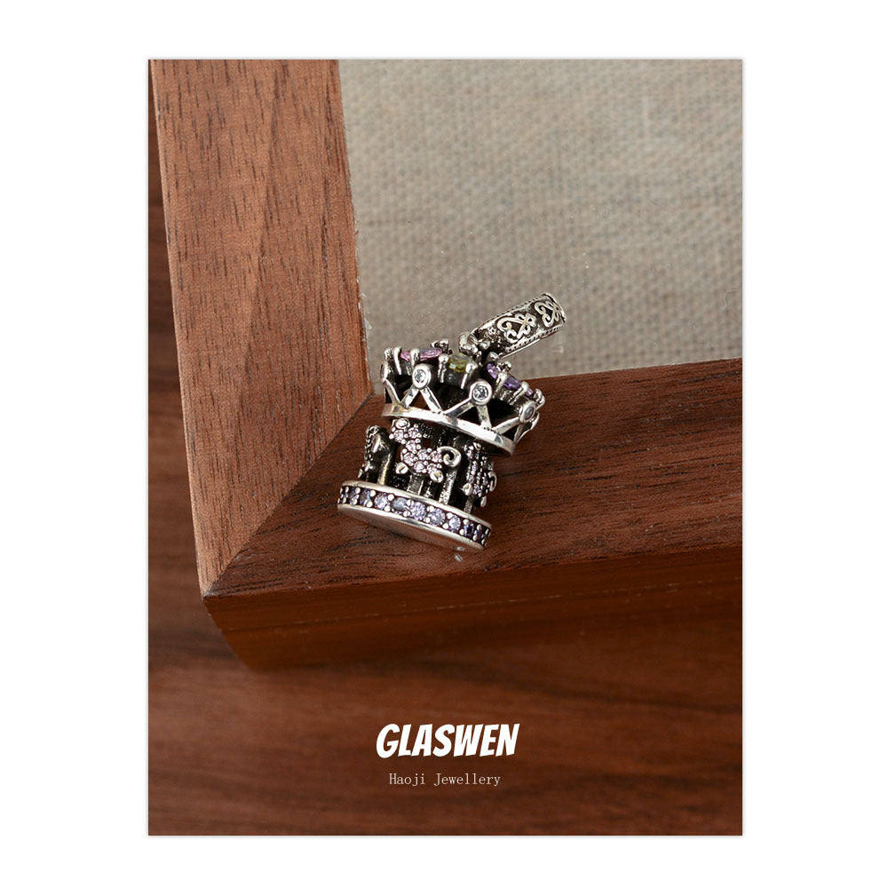Zircon Carousel Hip Hop Design High Pendants