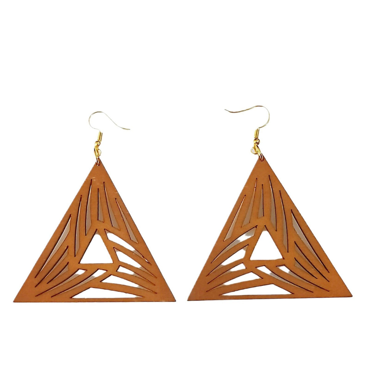 Geometric Rhombus Wooden Fashion Wood Eardrops Rings