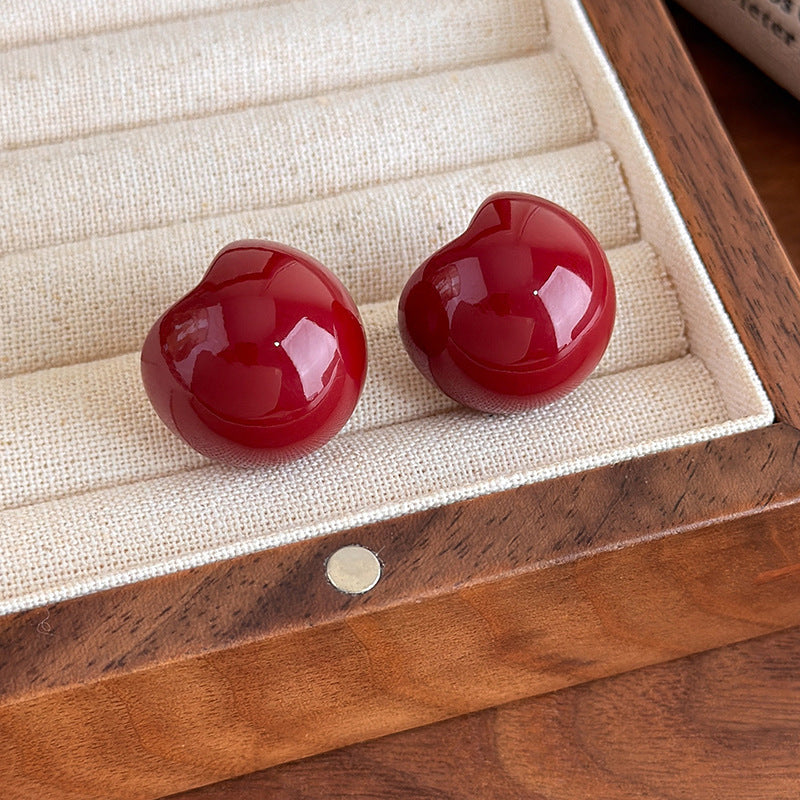 Women's Semicircle Pearl For Bride High Sense Ear Stud Earrings