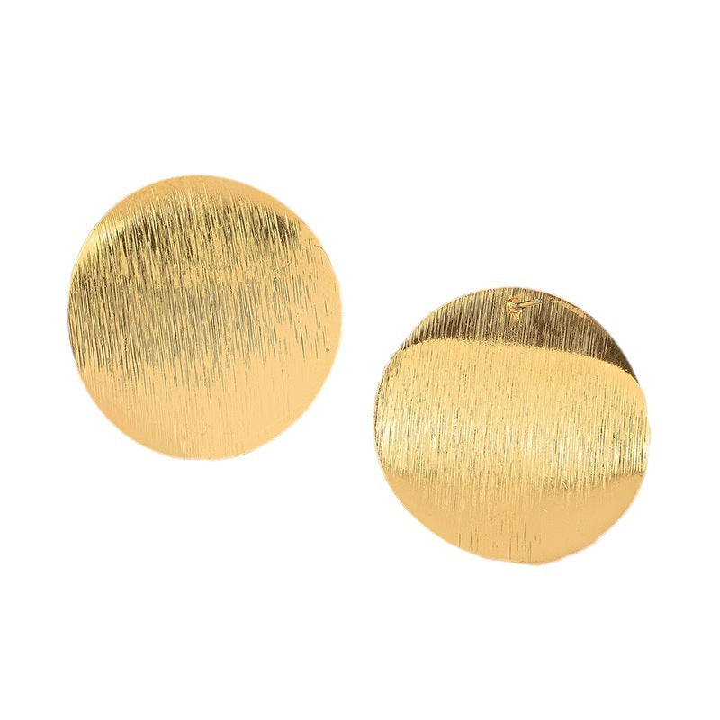 Metal Cold Style Advanced Round Texture Earrings