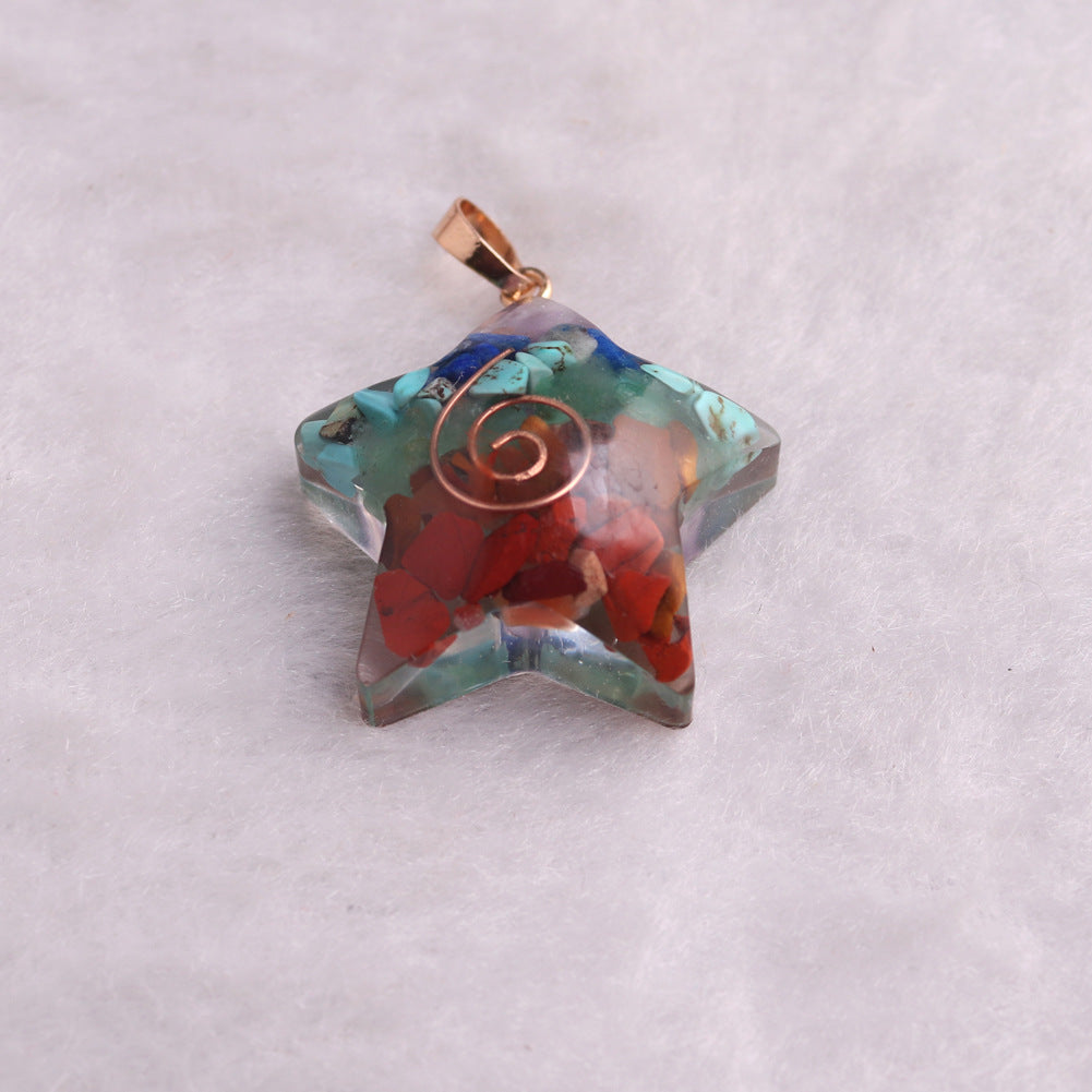 Beautiful Classy Natural Gravel Synthetic Crystal Pendant