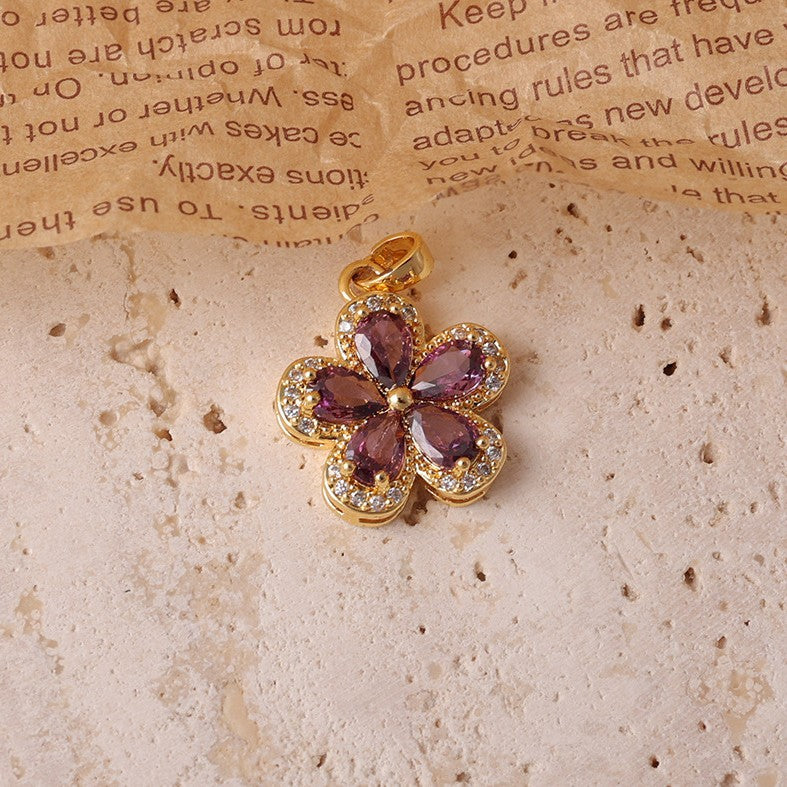 Women's Diamond Light Luxury Full Zircon Flower For Niche Design Pendant