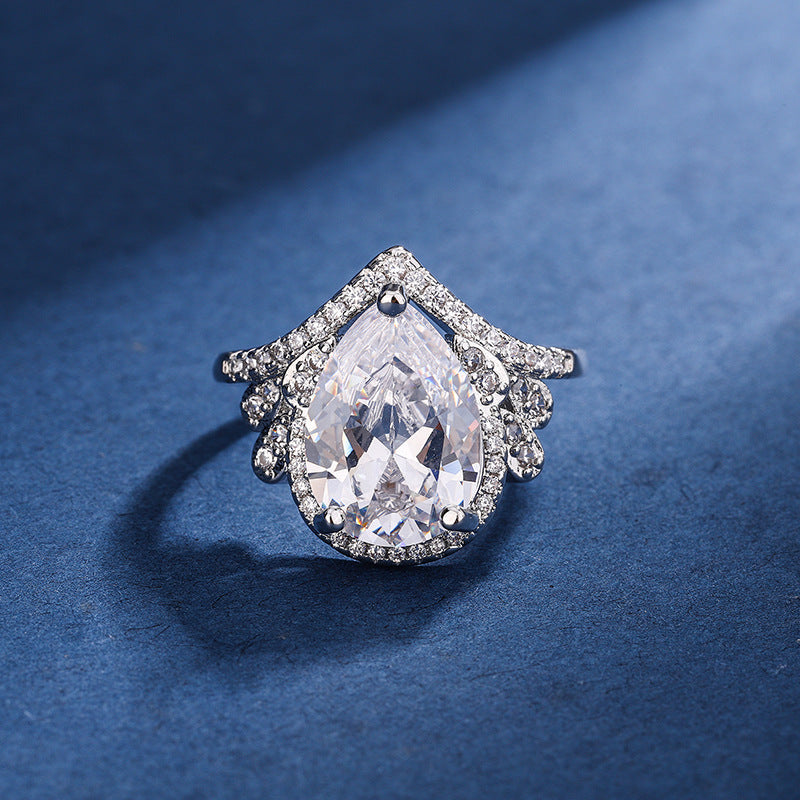 Live Broadcast Three-piece Water Drop Sweet Elegant Luxury Rings