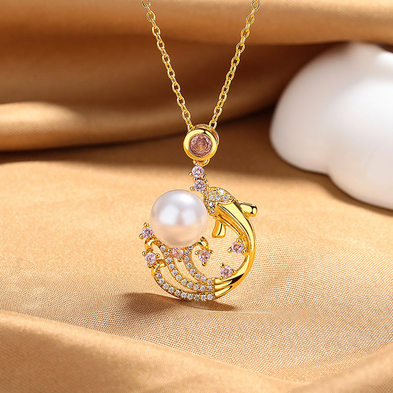 Koi Female Classical Temperament Micro Inlaid Zircon Chinese Pendant