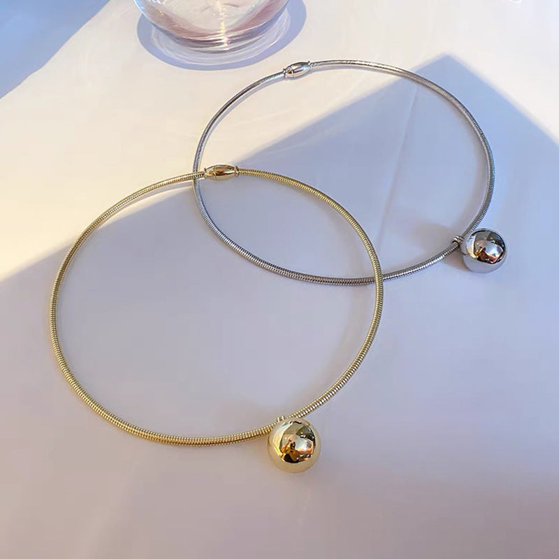 Niche Design Simple Titanium Steel Heart-shaped Collar Clavicle Personality Necklace
