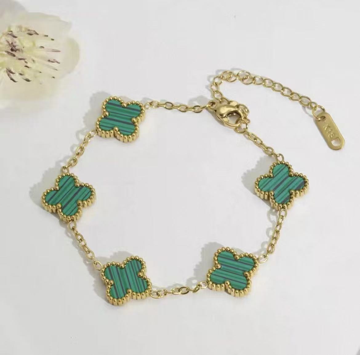 Women's Clover Light Luxury High-grade Gold Coating Double-sided Bracelet