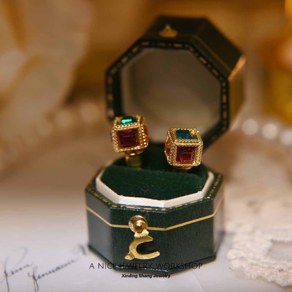 Women's Small Sugar Cube Light Luxury High-grade Sier Pin Stud Earrings