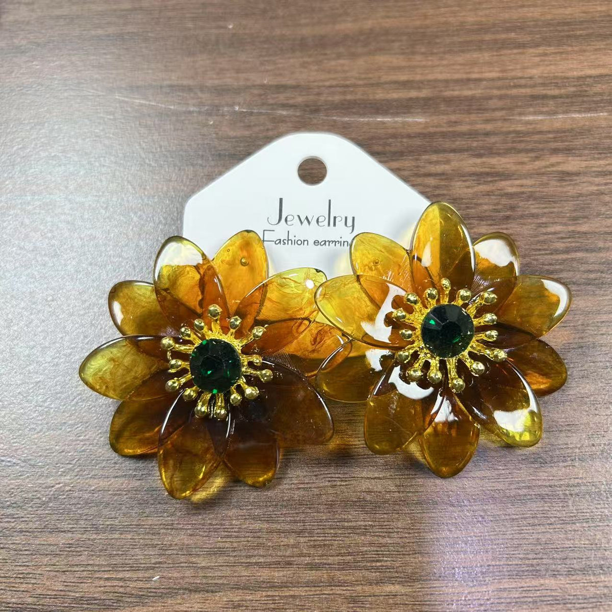 Oversized Flower Geometric Resin High-grade Fashion Earrings