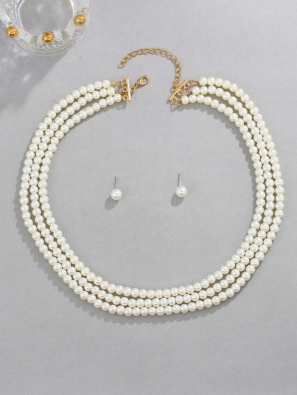 Pearl Female Style Creative Design V-shaped Jewelry Set