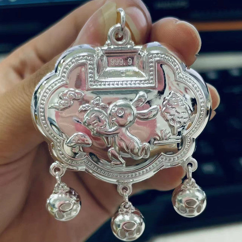 Sier-plated Long Life Sier Lock Years Old Pendant