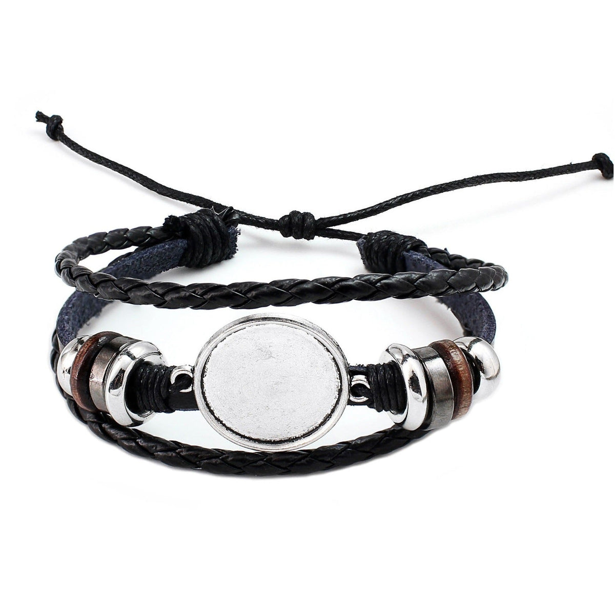 Women's & Men's Button Leather Couple Personalized Bracelet