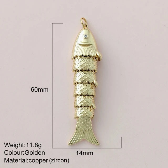 Color Enamel Fish Copper Drop Oil Pendant