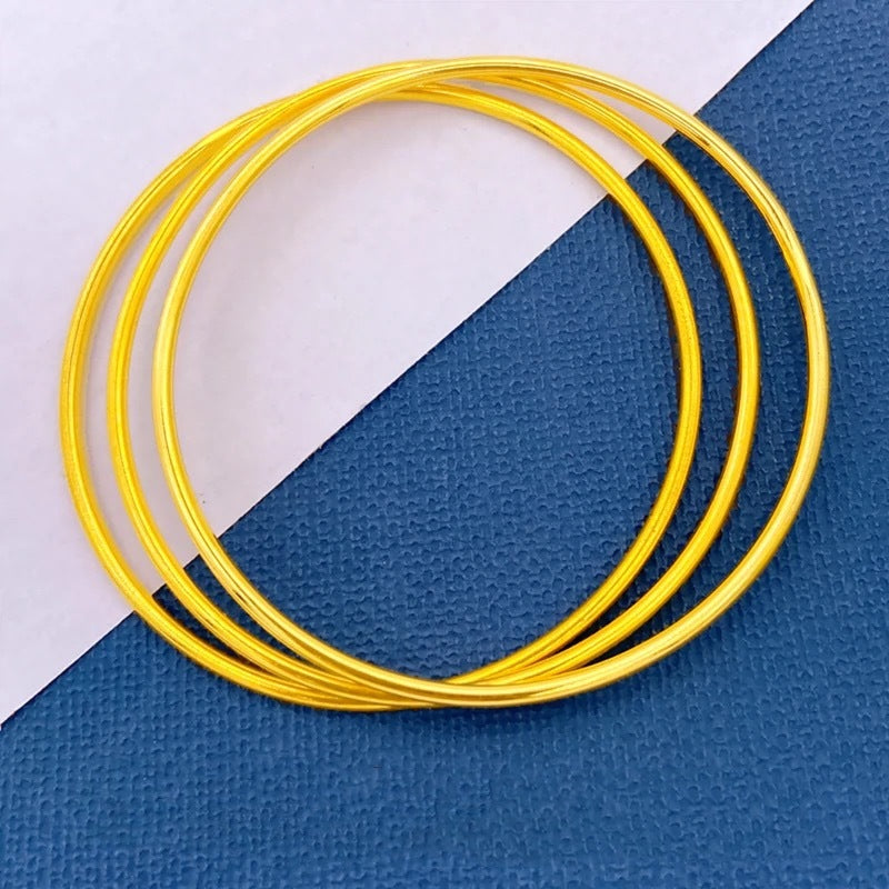 Women's Vietnam Placer Gold Glossy Starry Sky Fine Circle Bracelet