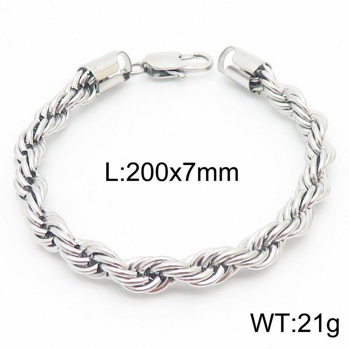 Men's Simple Buckle Hemp Flowers Chain Twisted String Fashion Bracelet