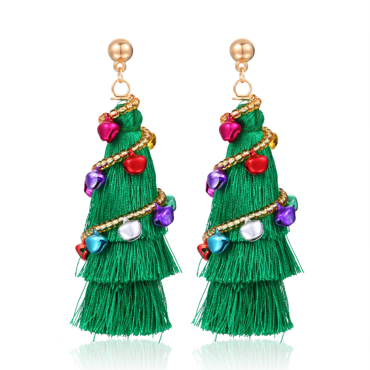 Women's Christmas Fashion Design Long Alloy Bulb Earrings