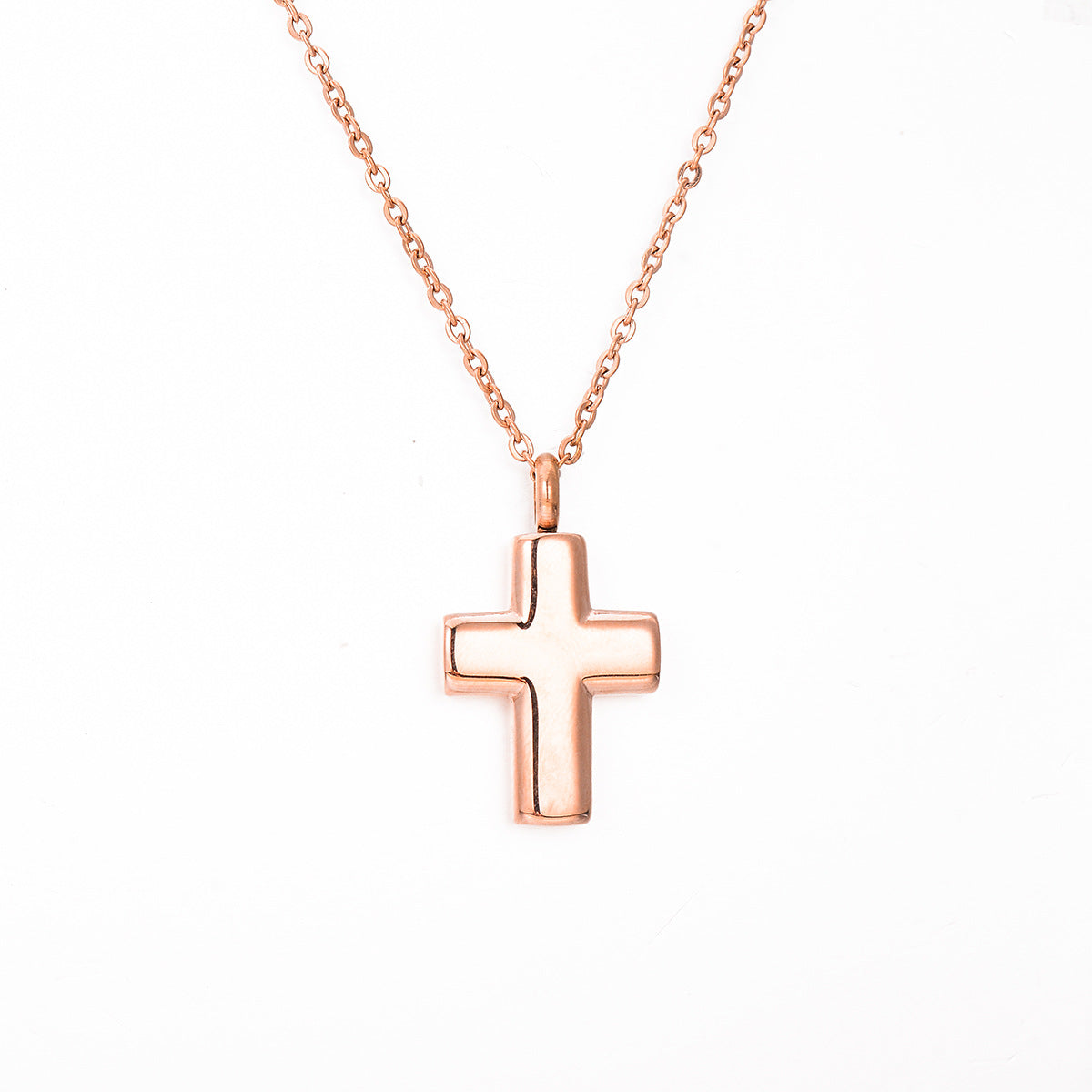 Steel Cross Shelf Open Perfume Bottle Pendant