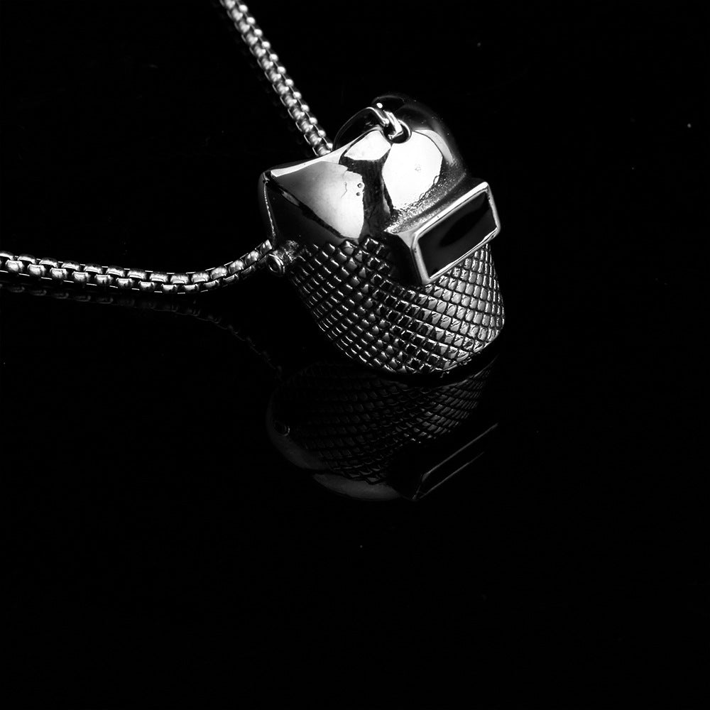 Men's Titanium Steel Welding Helmet Hip Hop Casting Polished Pendants
