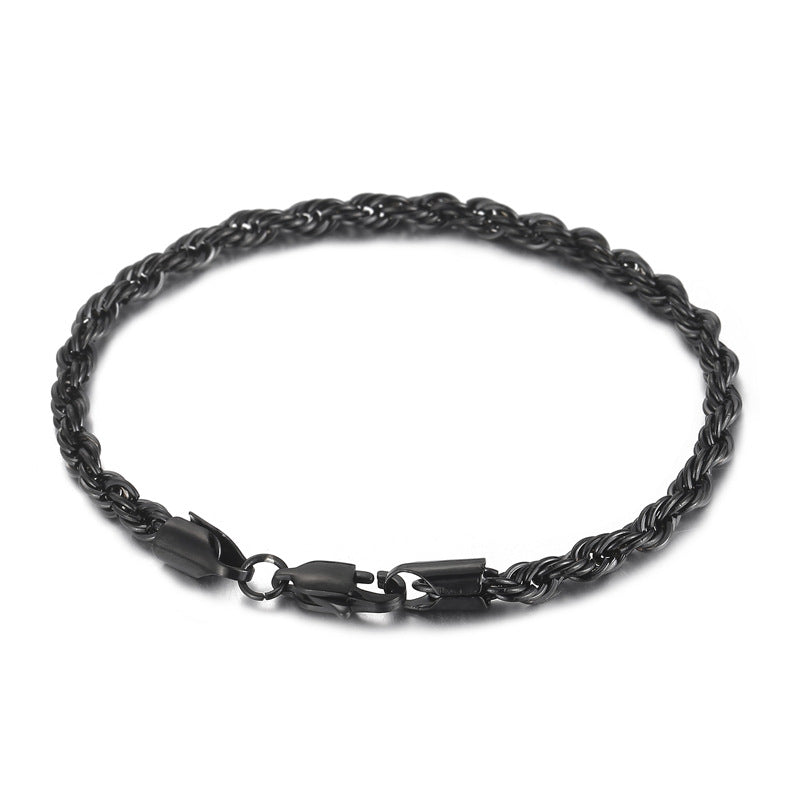 Men's Simple Buckle Hemp Flowers Chain Twisted String Fashion Bracelet