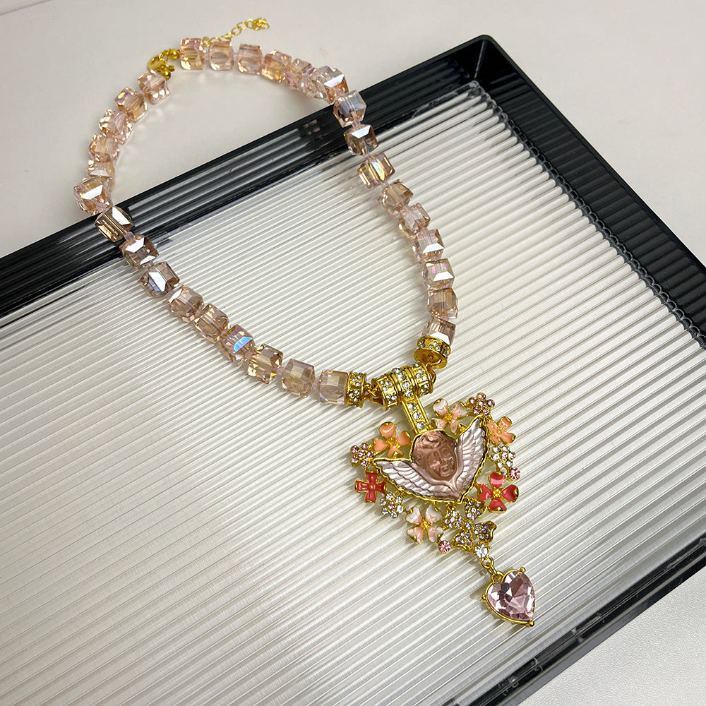 Women's Moen Face Moon Beaded For Niche Personality Design Necklaces