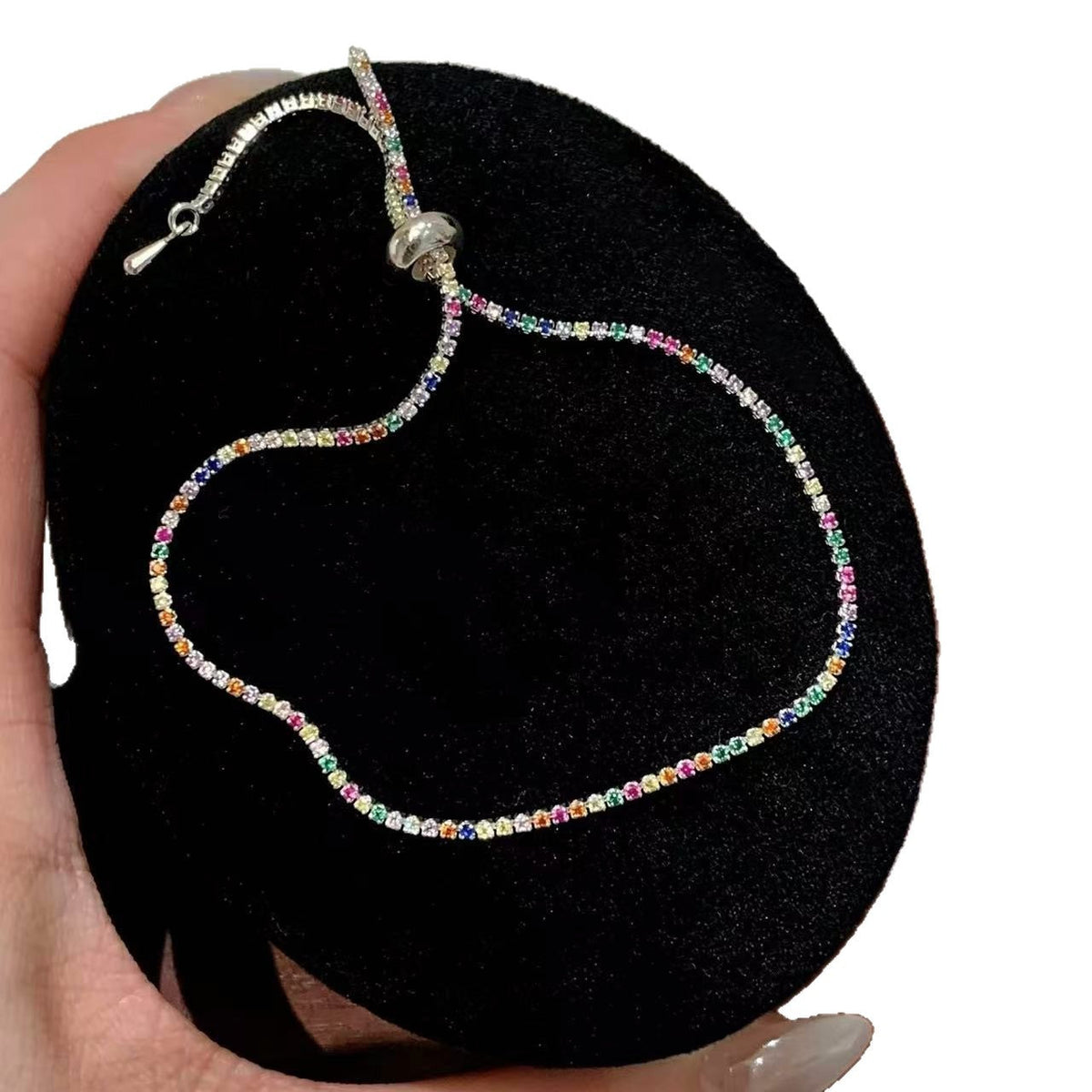 Women's Dopamine Rainbow Fine Zircon For Light Luxury Minority Design Exquisite Bracelets