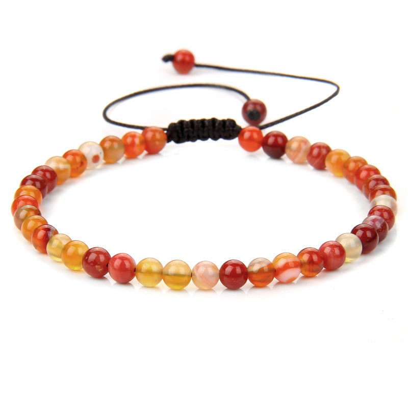 Natural Agate Stone Woven Female Beads Mini Energy Bracelets
