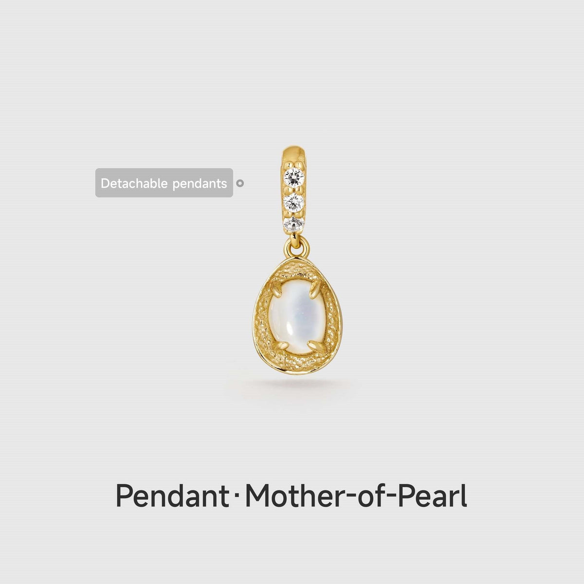 December Style Love Color Series Zircon Gold Pendant