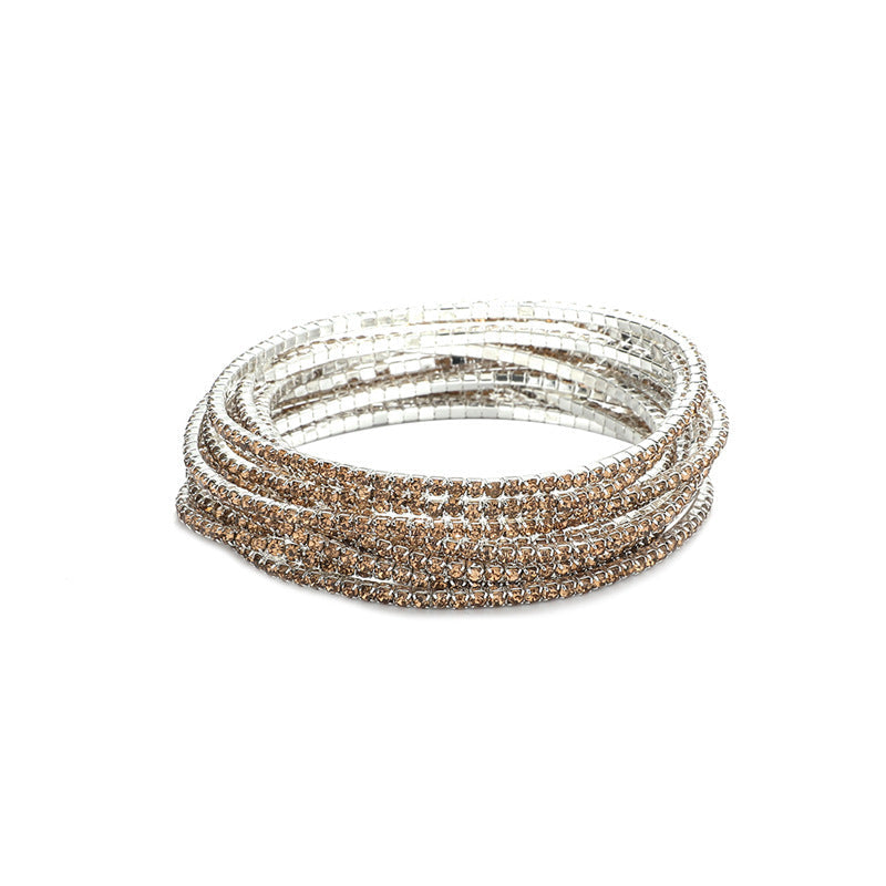 Rhinestone Stretch Bridal Korean Single Row Bracelet