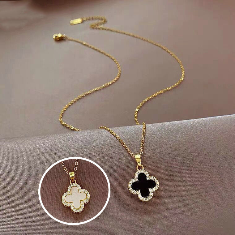 Women's Clover Titanium Steel Double-sided Design Clavicle Necklaces