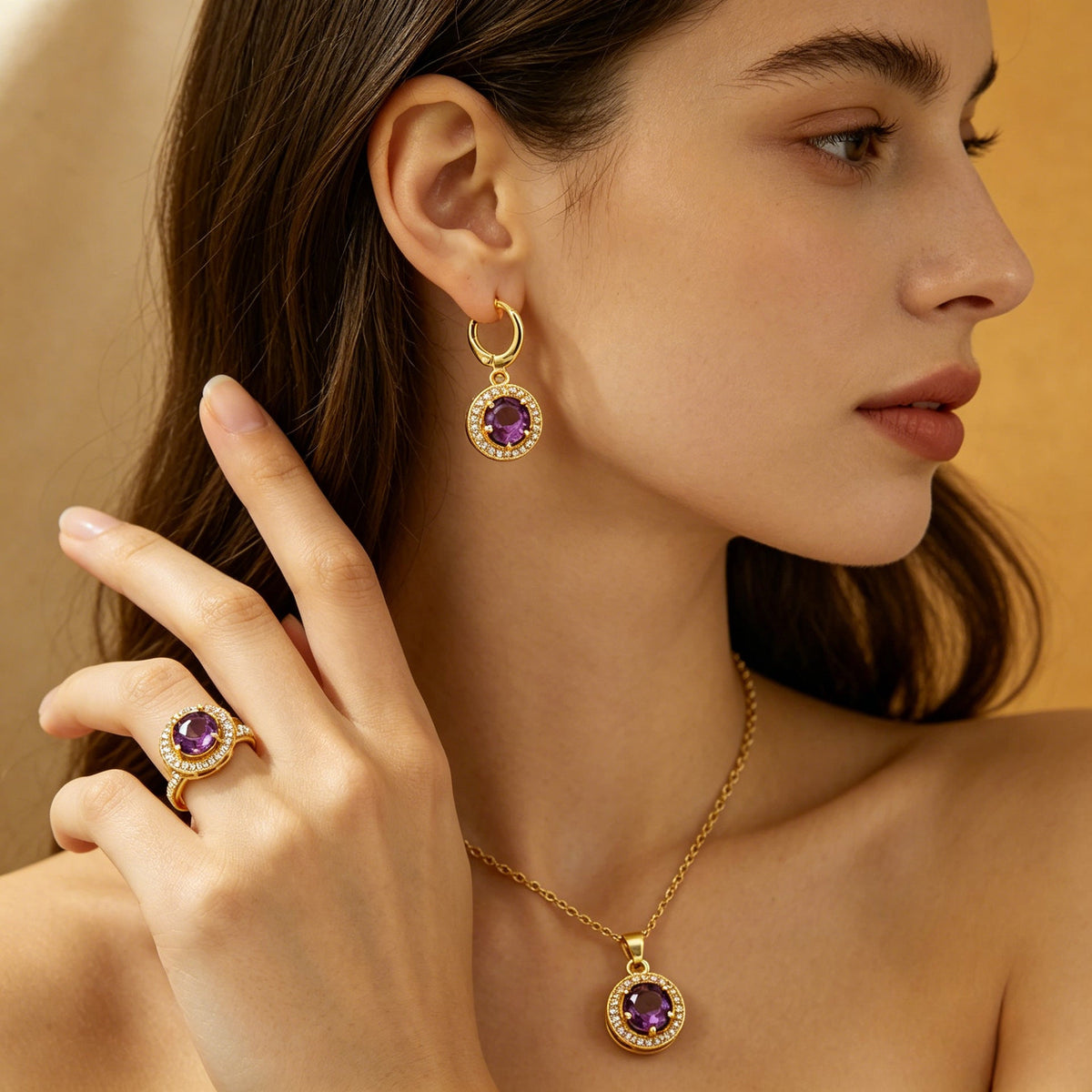 Luxury High-grade Three-piece Ear Clip Expensive To Give Mom Mother's Necklaces
