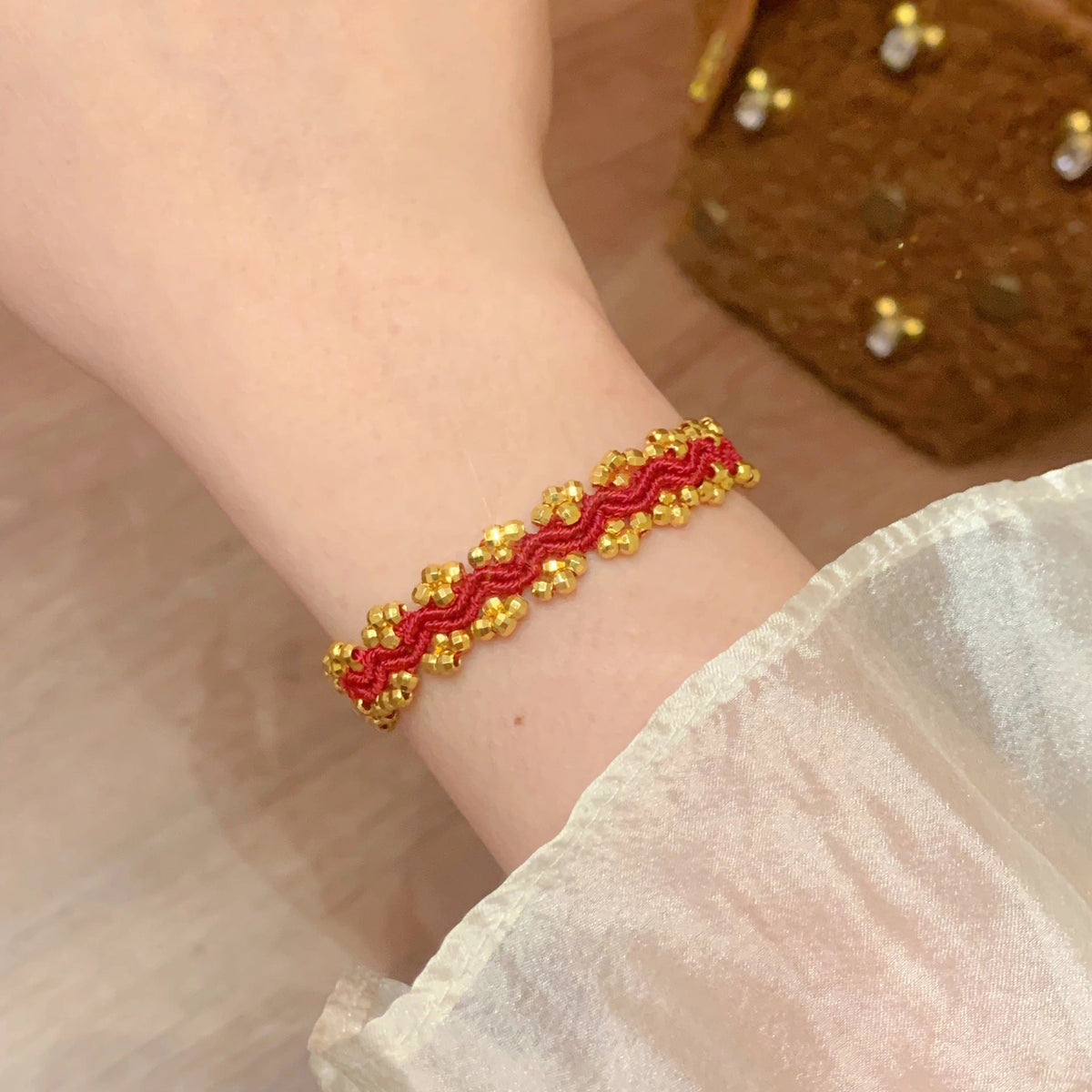Beads Yellow God Of Wealth Red Bracelets