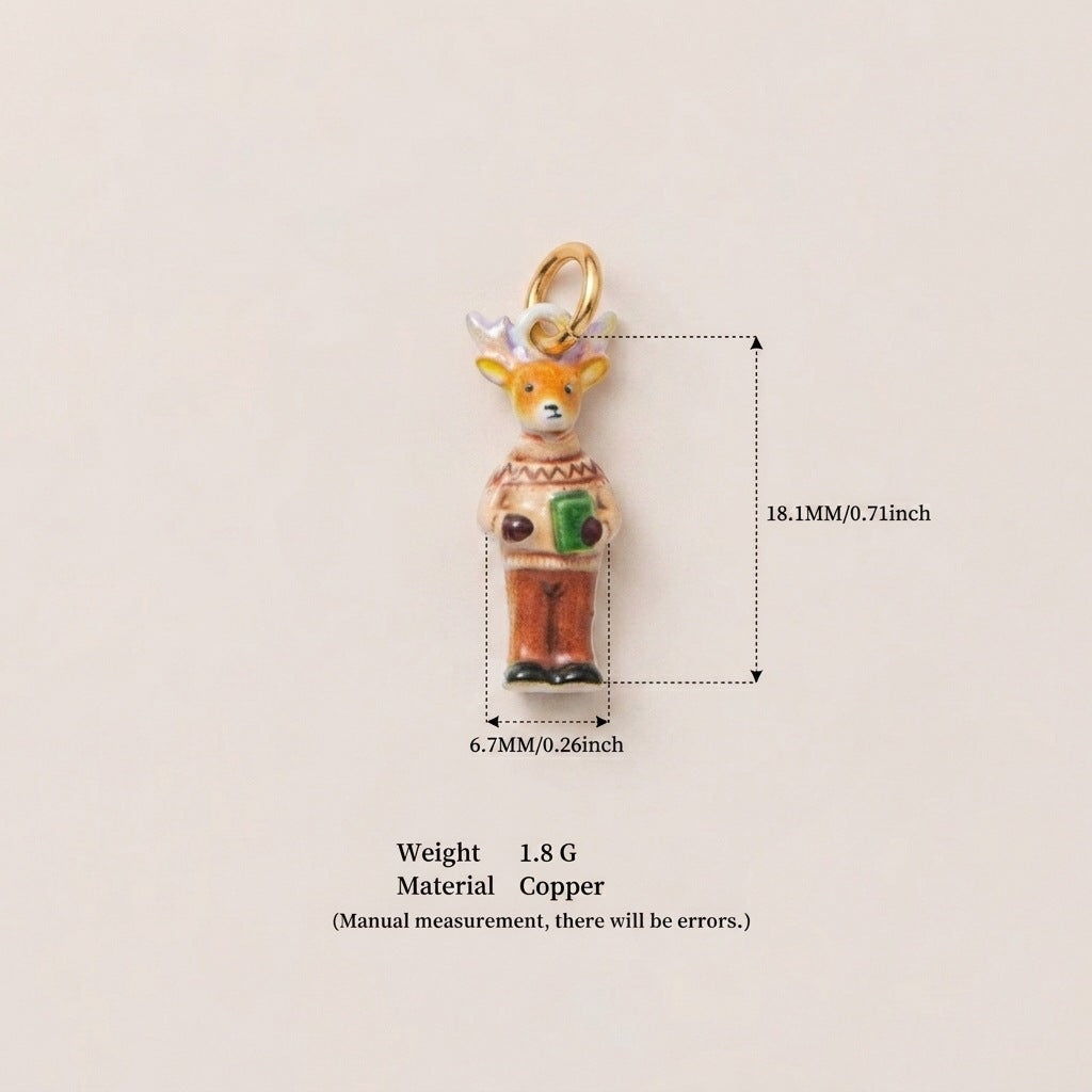 Cartoon Little Animal Piggy Chef Lion Teacher Pendant