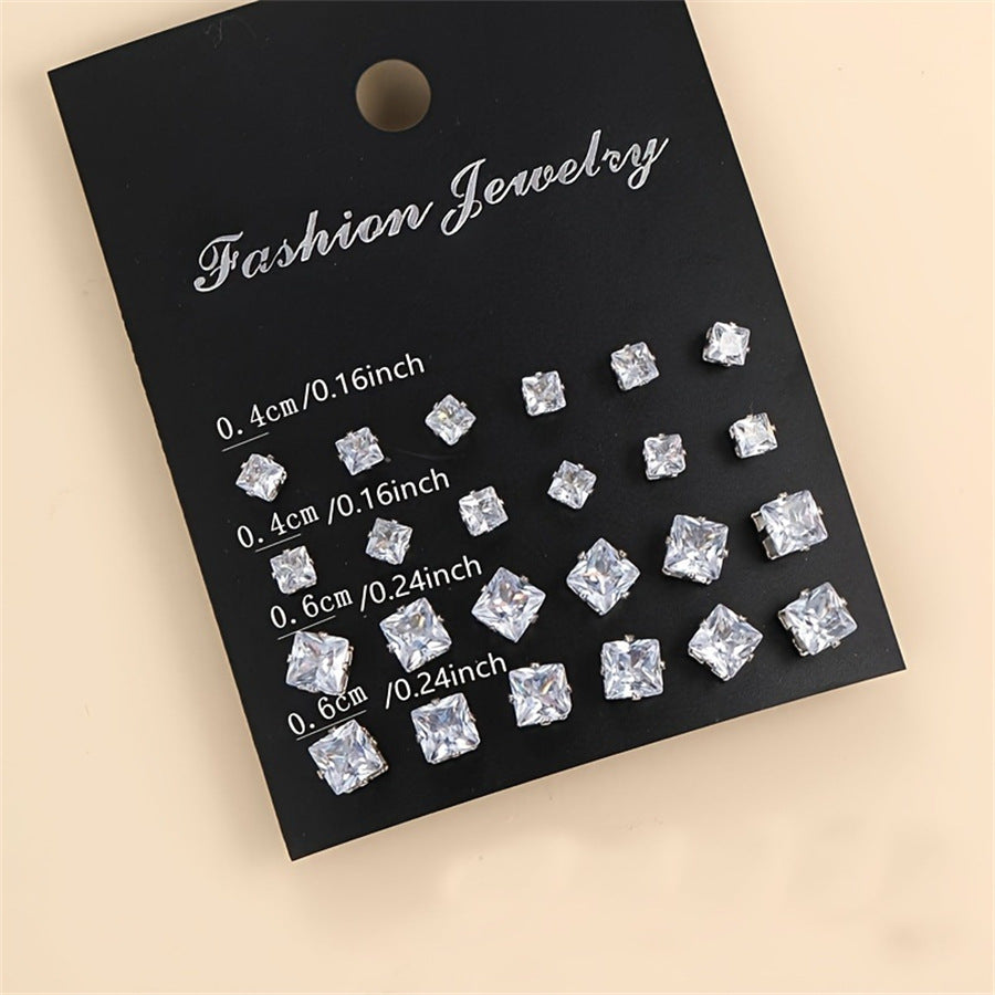 Fashionable Diamond Super Flash White Square Rings