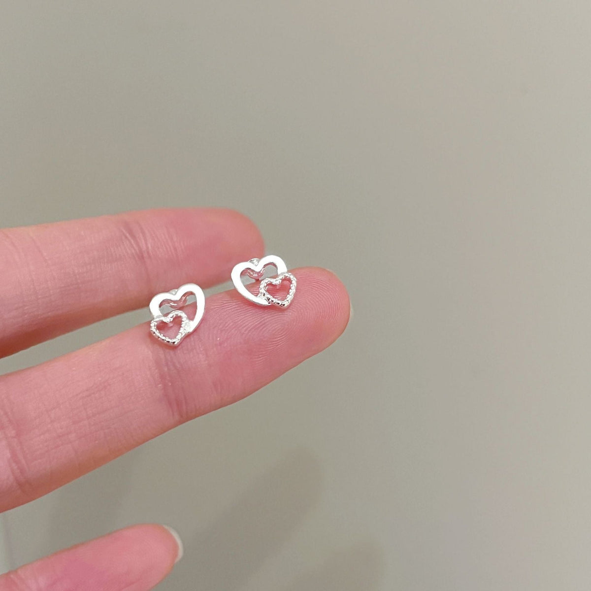 High-grade Bow Small Sier-plated Geometric Korean Earrings