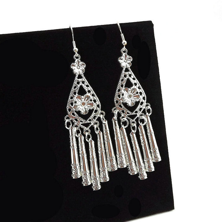 Women's Tibetan Sier Miao Eardrops Classical Ethnic Style Earrings