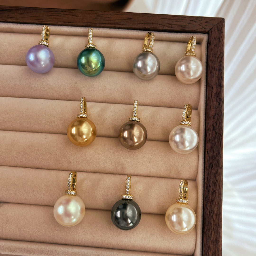 Basic Style Open Design Particles Pearl Cold White Pendant