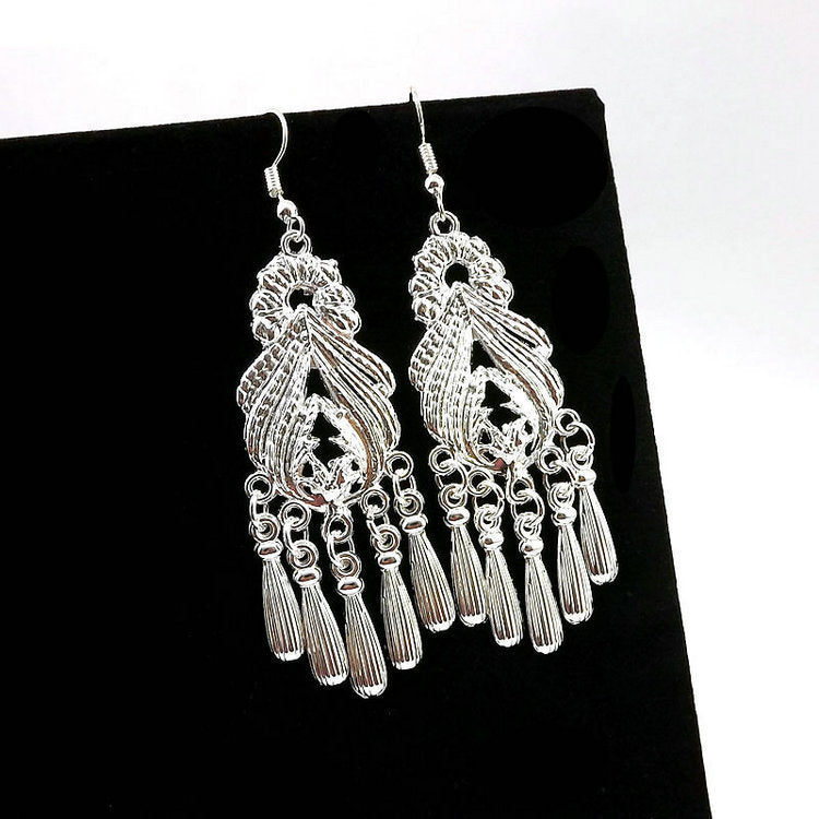 Women's Tibetan Sier Miao Eardrops Classical Ethnic Style Earrings